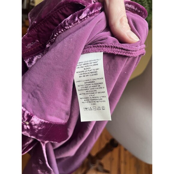 Anthropologie Pilcro Women Shirt Medium Relaxed Velvet Purple Buttondown - Picture 7 of 10